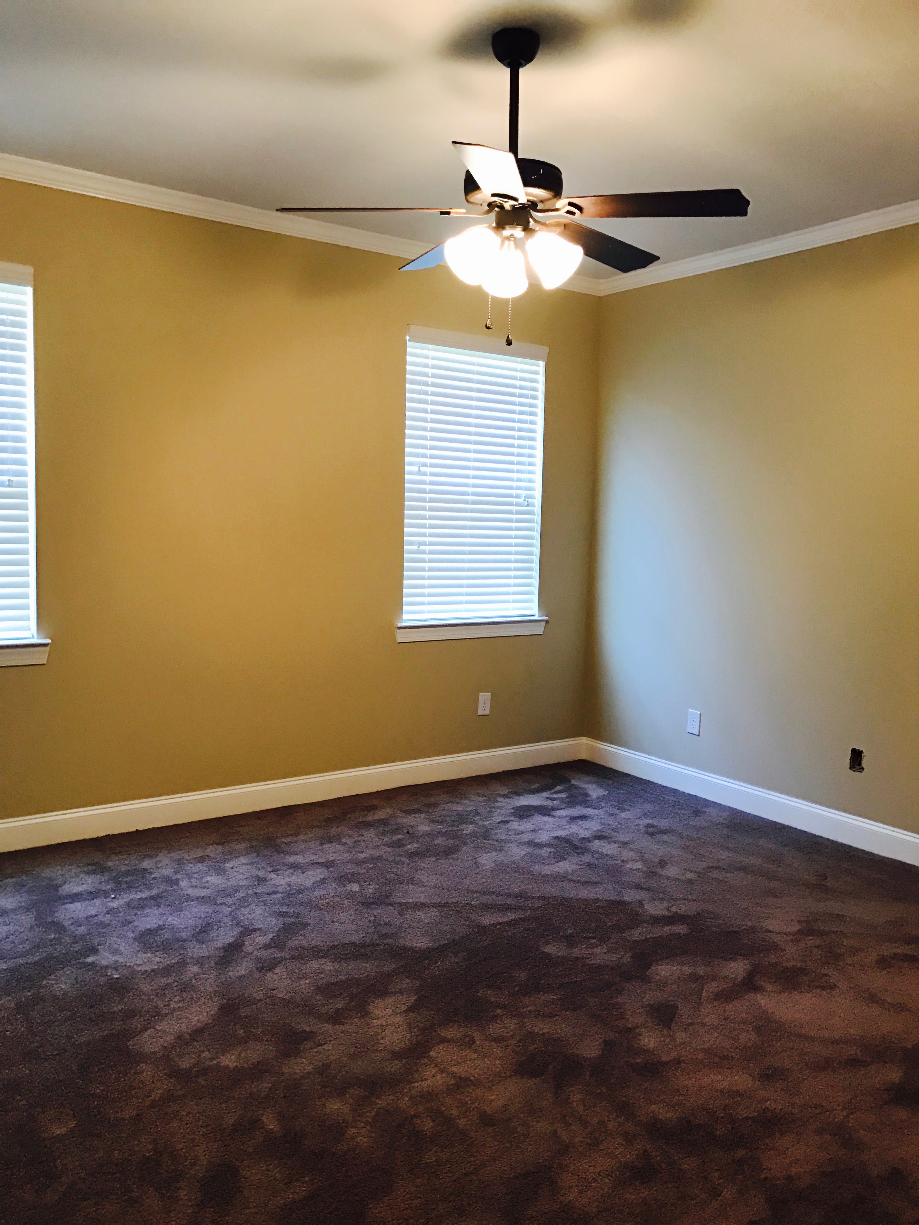 carpeted bedroom with fan blount's complete home services fire water restoration termite pest control augusta ga