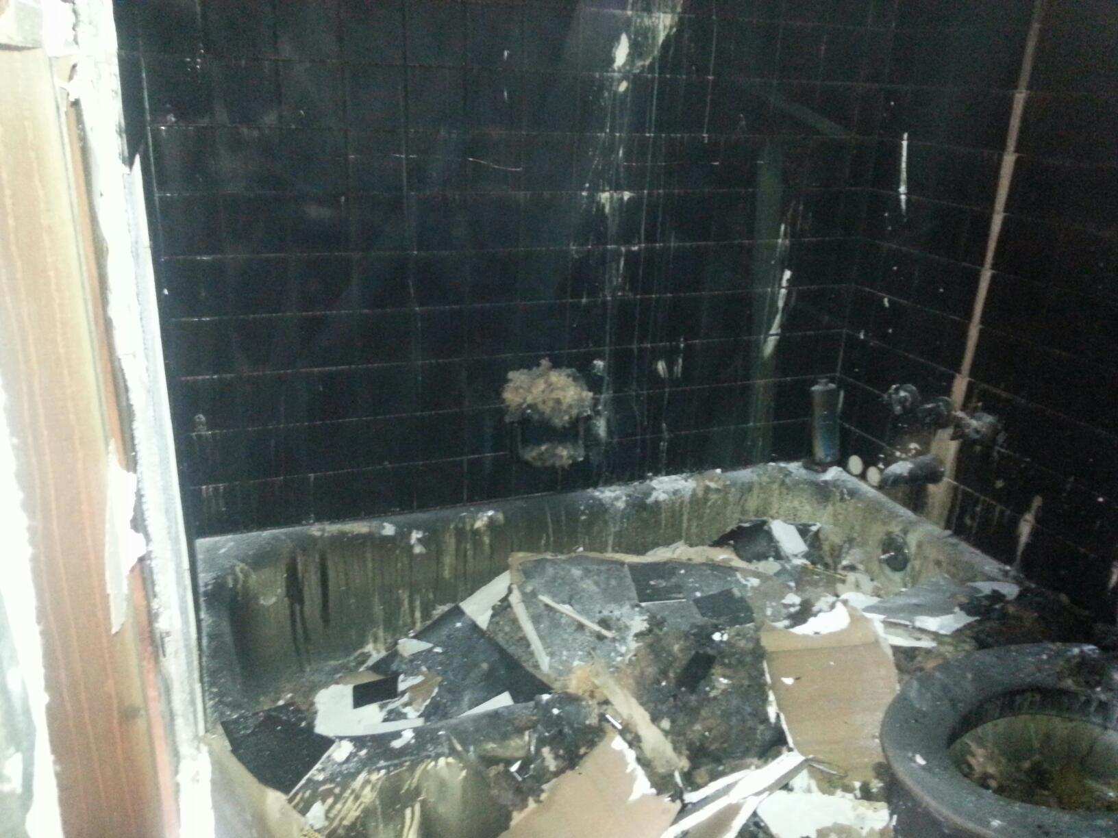 bathroom damaged by fire blount's complete home services fire water restoration termite pest control augusta ga