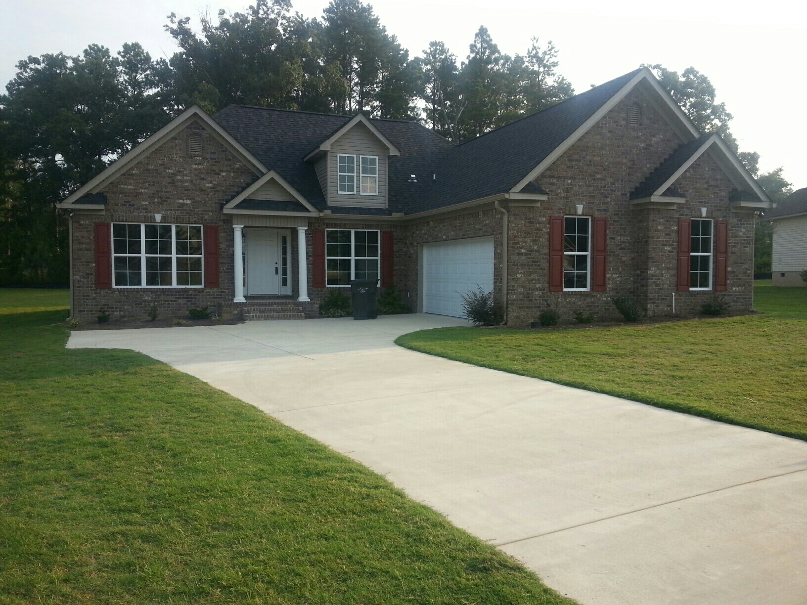 completed brick custom home build