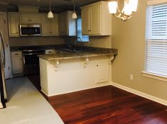 new white kitchen with hardwoods blount's complete home services fire water restoration termite pest control augusta ga