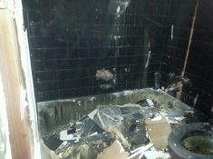 bathroom damaged by fire blount's complete home services fire water restoration termite pest control augusta ga